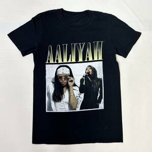 ライセンス品 良好 AALIYAH アリーヤ フォトプリント Tシャツ ラップT 半袖 HIP-HOP R&B 黒 S