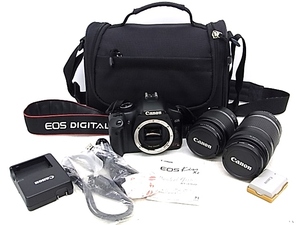 h1107 CANON EOS Kiss X2 デジタルカメラ　ダブルレンズ　CANON ZOOM LENS EF-S 18-55mm 1:3.5-5.6 IS/EF-S LENS 55-250mm 1:4-5.5 φ58mm