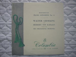 英盤『ギーゼキング＆カラヤン：ベートーベン/ピアノ協奏曲第4番』　33C1007