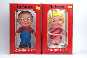 デッドストック NOS！ 70’ｓ Campbell KID キャンベル キッズ ビンテージ ソフビ TOY 2個セット 箱付 検 企業物 アドバタイジング 貯金箱