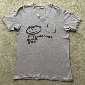 FilMelange × BEANS フィルメランジェ Vega ビームス good guy Vネック Tシャツ サイズ4 (M) スカイグレー 半袖 グッドガイ Tee