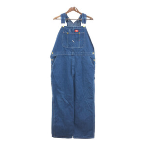 Dickies ディッキーズ デニム オーバーオール 大きいサイズ ワーク ブルー (メンズ W44 L30) 中古 古着 Q4441