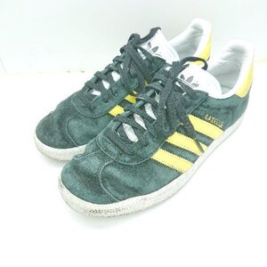 ◇ ⊇ adidas アディダス Gazelle ローカットスニーカー サイズ25 ブラック イエロー メンズ E