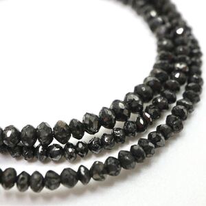 1円〜!!▲K18WG 天然ブラックダイヤモンドネックレス▲ D 約5.0g 約41.0cm black diamond necklace jewelry ジュエリーDI0/EA5 C96