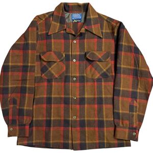 美品 PENDLETON 70s USA製 ビンテージ 開襟 ボードシャツ Mサイズ フラップポケット 