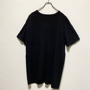 アメリカ古着　無地　半袖　Tシャツ　US古着　クルーネック　ブラック　コットン　【I1204】