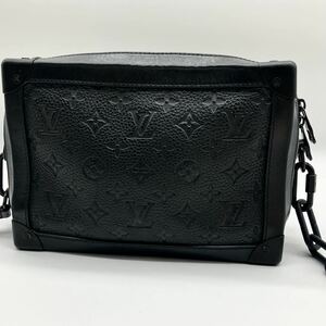 希少 美品 LOUIS VUITTON ルイヴィトン ソフトトランク トリヨンレザー ショルダーバッグ トランクケース ブラック 黒 チェーンショルダー