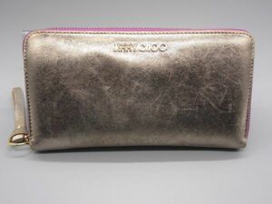 SA3 財布 JIMMY CHOO ジミーチュウ 長財布 ラウンドファスナー ゴールド 金色