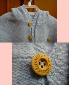 ★familiar/ファミリア・モチーフ刺繍が可愛いニットケープ・ブルー系★