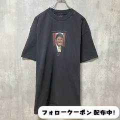 古着 used　ドナルド・トランプ　半袖グラフィックプリントTシャツ　黒　ブラック　アメカジ　レトロ　デザイン　個性的　クルーネック　春夏服　メンズ　レディース