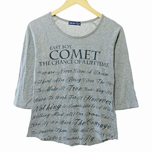 イーストボーイ EAST BOY Tシャツ カットソー ロンT 7分袖 ロゴ 英字 プリント 9 グレー 1126 ■GY09 レディース