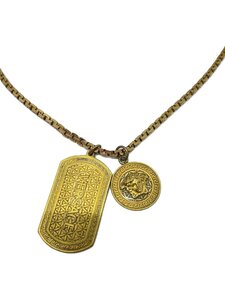 VERSACE◆メデューサネックレス/-/GLD/トップ有/メンズ/DG14698/ドッグタグ