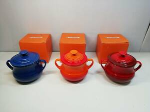 あ//H6596 【未使用・保管品】LE CREUSET ル・クルーゼ　陶器オーランウェア　スープボール3個セット　91001