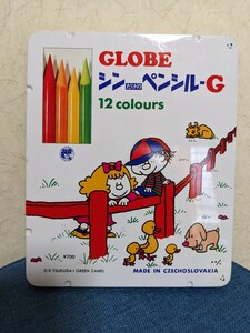レトロ　GLOBE シンだけのペンシル 12色 サクラクーピー ペンシル 色鉛筆　クレパス