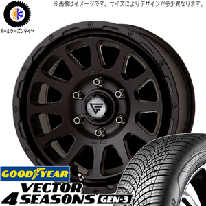 215/65R16 オールシーズンタイヤホイールセット ハイエース (GOODYEAR Vector & DELTAFORCE OVAL 6穴 139.7)