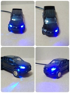 ダミースキャナー ハイラックス Wキャブ ピックアップ 黒　社外ホイール トミカ TOYOTA LED 12V 2灯点滅　盗難防止 ミニカー 