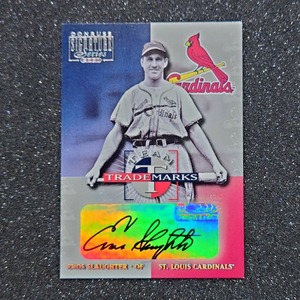 ◆【Auto card】Enos Slaughter 2001 Donrus Signature Series Team Trademarks 215枚限定　◇検索：直筆サイン イーノス・スローター