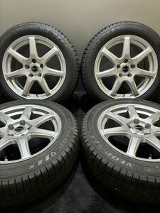 ★215/55R17 DUNLOP/WINTER MAXX 03 21年製 PRD 17インチ 7J ＋48 114.3 5H スタッドレス 4本 カムリ オデッセイ ヴェゼル (南6-F714)