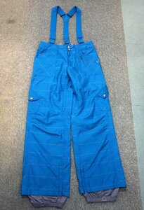 レディース BURTON バートン DRYRIDE スノーボードウェア パンツ チェック柄 CA:26902 RN:87380 サイズS 青 ブルー ビブパンツ