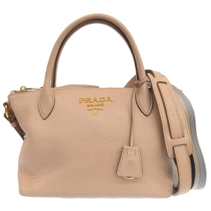 プラダ PRADA 2way ハンドバッグ ショルダーバッグ VIT.DAINO レザー CAMMEO ベージュ系 ゴールド金具 レディース 1BA111 4272