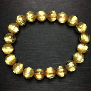 ～【天然】タイチンルチルクオーツ ブレスレット 9.7mm 25.3g