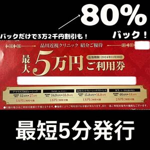 最短5分以内、即日対応！　品川近視クリニック　割引クーポン　　レーシック　ICL クーポン　割引券