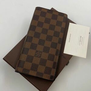 H1351【極美品に近い】※箱付き！！LOUIS VUITTON ルイヴィトン ダミエ ポルトフォイユ ブラザ 長財布 二つ折り財布 ウォレット 