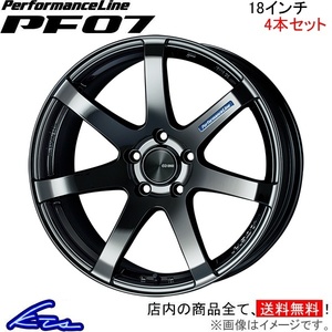 エンケイ パフォーマンスライン PF07 4本セット ホイール 86【18×9J 5-100 INSET40 SBK】4BA-ZN6 ENKEI PerformanceLine アルミホイール