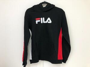 ⑫FILA フィラ キッズ フード付き パーカー Ｍ（150㎝） ブラック