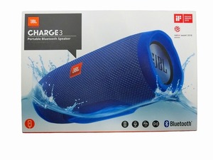 【未使用】 ジェービーエル JBL ブルートゥース スピーカー ブルー JBL CHARGE 3