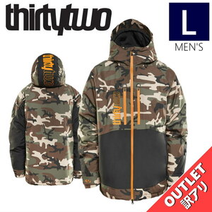 【アウトレット】23-24 THIRTYTWO LASHED INSULATED JKT BLACK CAMO Lサイズ メンズ スノーボード スノボウェア ジャケット JACKET