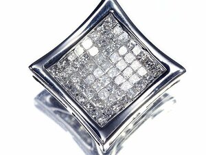 GR12099SS【1円～】新品【RK宝石】極上ダイヤモンド 総計1.00ct!! K18WG 高級ペンダントヘッド ネックレス ミステリーセッティング ダイヤ