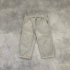 GQ106◇OrSlow : ウール/コットン 2タック クロップドパンツ◇2◇グレー系 オアスロウ シンチバック