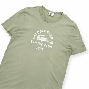 LACOSTE ラコステ BIGロゴ入り 半袖Tシャツ カットソー サイズ 4 /メンズ/薄手/緑/薄いグリーン系/ファブリカ代理