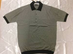 【新品未使用】JOHN SMEDLEY★半袖シーアイランドコットンポロシャツ【ネイビー×白横シマ】旧タグ/デッドストック/サイズ42L程度/英国