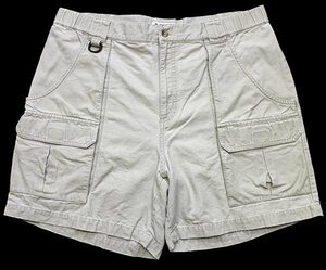 ★00s Columbiaコロンビア コットン キャンバス ブッシュ ショートパンツ ライトベージュ w36★ショーツ アウトドア フィッシング オールド