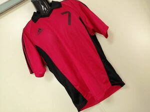 kkyj2577 ■ adidas ■ アディダス Tシャツ ゲームシャツ サッカーシャツ カットソー トップス 赤×黒 L
