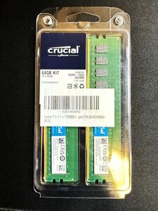 【未使用】64GB Crucial by Micron DDR4 3200 デスクトップ用　メモリ　32GBx2