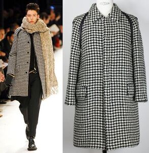 07AW Dior Homme by Hedi Slimane houndstooth tweed coat size 44 ディオールオム 千鳥 ツイード コート b8658