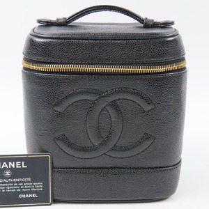 96099★1円スタート★CHANEL シャネル 外極美品 バニティバッグ デカココマーク 化粧ポーチ ヴィンテージ ハンドバッグ キャビアスキン