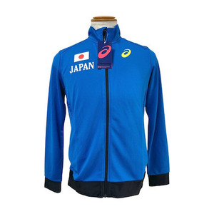 【新品】 アシックス トラックジャケット Mサイズ 日本代表公式 トレーニングウェア ASICS XTT342 ブルー 長袖