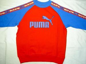 プーマ ジュニア トレーナー puma 160 レッド プリント入り スウェットシャツ