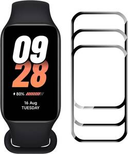 For Xiaomi Smart band 8 Active 保護フィルム [3枚] PMMA素材採用 指紋防止高感度 飛散防止 反射低減 高透過率 3D全面保護 極薄 キズ修復