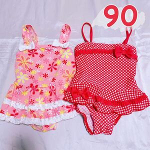 女の子＊ワンピース水着 2枚セット＊90㎝ キッズ 子供