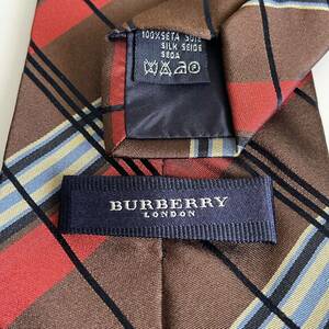 BURBERRY LONDON (バーバリーロンドン) ブラウン青赤チェックネクタイ