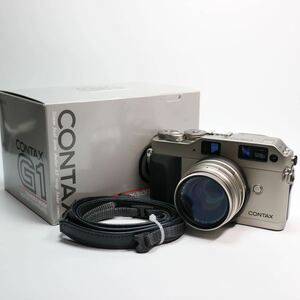 09) CONTAX G1 フィルムカメラ レンジファインダー Carl Zeiss Planar 2/45 T* シャッター、露出計OK コンタックス 