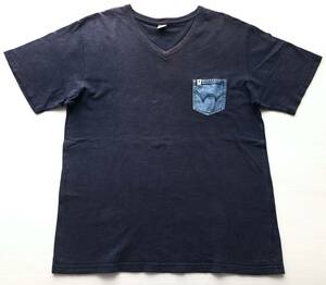 大きいサイズ XL エドウィン Vネック デニムポケット Tシャツ 半袖　　EDWIN 早2255