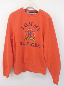 ◇ TOMMY HILFIGER トミーヒルフィガー 長袖 トレーナー スウェットシャツ サイズS/P オレンジ レディース E