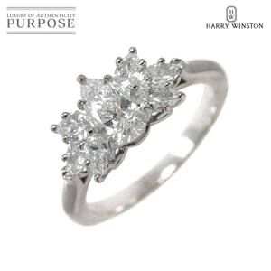 ハリーウィンストン HARRY WINSTON ペアシェイプクラスター ダイヤ 0.57ct D/VS1/EX 7.5号 リング Pt 指輪 Ring 証明書・鑑定書 90242065