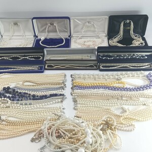 本真珠 パール ネックレス ブレスレット アコヤ 淡水 まとめ セット 大量 SILVER 金具 ゴールド ジュエリー akoya jewelry 約2kg